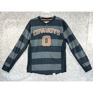 Nike Oklahoma State Cowboys Henley Rugby Shirt Men's M Black Long Sleeve